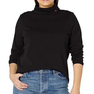 Tommy Hilfiger Black Long Sleeve Turtleneck Top‎